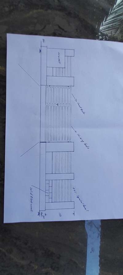 11.5. metre fully 3in to 1 squre channel front wall,Elevation.