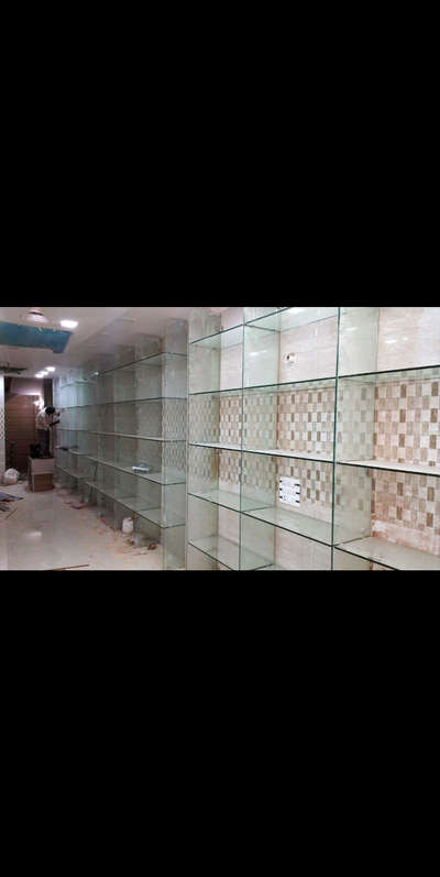 toughened glass racks, for storage of garments, gift items etc.