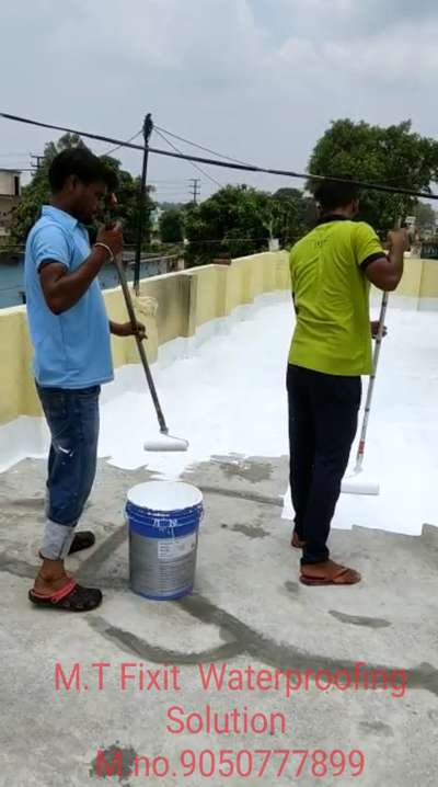 *Water proofing work *
M.T Fixit Advance Waterproofing Solution 

                      Nano Technology

• Reactive, Penetrative & Permanent
• Life: 20+ years
• Water-soluble nanotechnology
   Easy to Apply,
   Breathable & UV Resistant
• Penetrates Deep up to 4 mm
  Suitable for Vertical and Horizontal
  Surfaces
• Protects Substrate from Deterioration
   due to Weathering
• Protects against Algae and Fungal
  Growth
• No Membrane Required