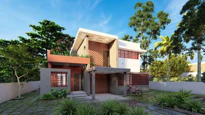Residence design at Thrissur.
 #keralahomedesignz  #keralahomeplans  #architecturedesigns  #Masonry  #contemporaryhomes