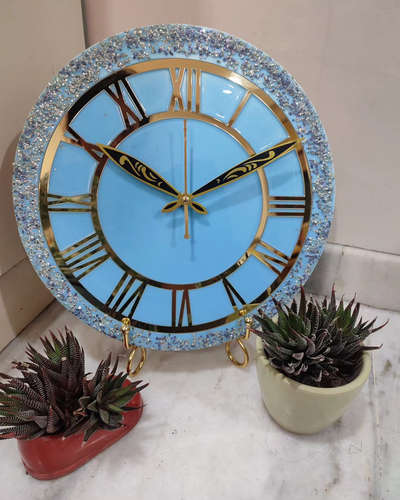 "A little blue goes a long way".
Beautifully designed clock with stone embellishments. 
For further details, kindly dm 
 #resinart  #resin #interiors  #epoxy  #epoxyresin #blue #decor