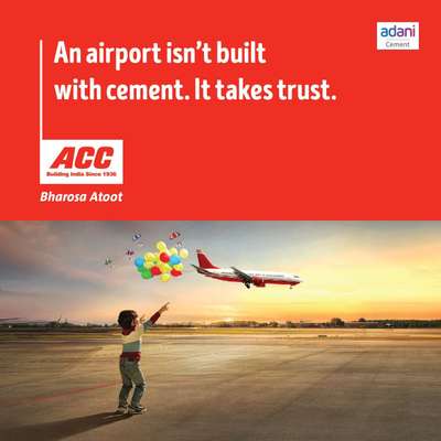 An Airport isn’t built with cement. It takes trust. 

#cement  #acc  #acccement  #cementwork #strong #durability