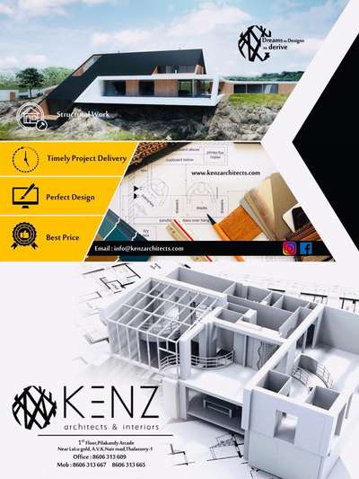 Kenz Architects & Interiors

We are ready to realise your dreams... 

Our Services:
• Architectural & Civil work
• Construction & Consulting
• Project Supervising 
• Interior work 

Call at : 8606-313-667 
WhatsApp : 8606-313-609

 #SmallHomePlans  #plan #exterior_ #3D_ELEVATION  #artechdesign #civilwork #architecturekerala #Architectural&Interior #LivingRoomDecoration  #MrHomeKerala