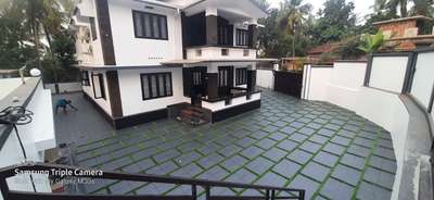 inter lock with artificial grass work low price