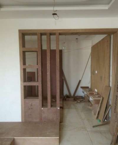 *Almirah & living room partition *
with metrial+labour
