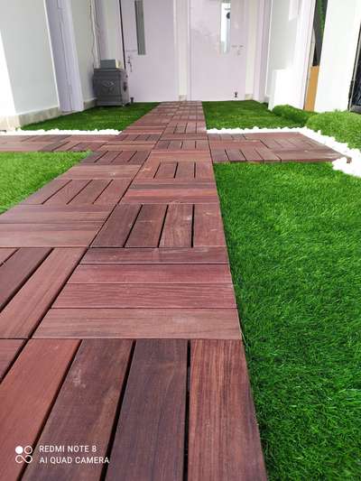 Artificial grass & WPC  for full balcony cover