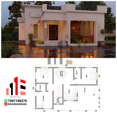 1000sq ft  Budget Home Exterior with plan
Insta :@bihasharshak 
Design: @Bihasharshak
.
.
.
.
.
.
.
.
.
.
.
.
.
.
.
#khd #keralahomedesigns #keralahomedesign #architecturekerala #keralaarchitecture #renovation #keralahomes #interior #interiorkerala #homedecor #landscapekerala #archdaily #homedesigns #elevation #homedesign #kerala #keralahome #thiruvanathpuram #kochi #interior #homedesign #arch #designkerala #archlife #godsowncountry #interiordesign #architect #builder #budgethome #homedecor #elevation #plantedtank