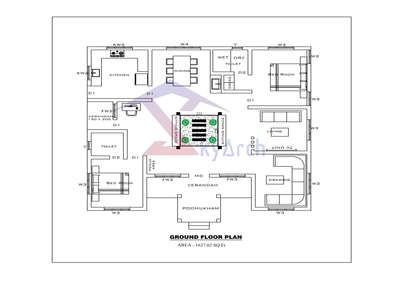 Kerala traditional style home  plan area below 1700 Sq ft
