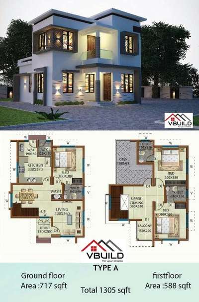 3BHK house plan & 3D
Client - Sivadasan, Kozhikode
Area 1305 Square feet

VBuild
design & Construct