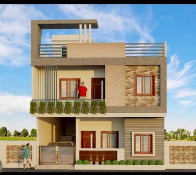 completed projects Residential house G+2  #HouseDesigns  #ElevationDesign