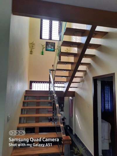 fabricated stair with wooden steps