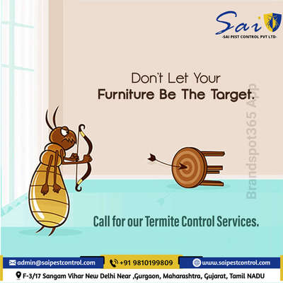#Termite TREATMENT for full house please contact PLEASE CALL US WE ARE HERE TO HELP YOU
Thank you for contact
SAI PEST CONTROL PVT Ltd
🌎 www.saipestcontrol.com
Please let us know how we can help you.
📞9810199809,9999245510,8800932320