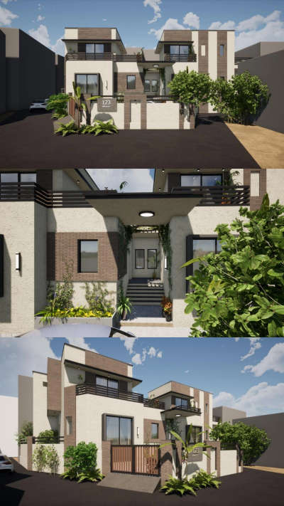 Upcoming Twin Residence. 
#villadesign #elevation #VastuDesign #ModernElevation #Duplex
#architecturedesigns #exterior3D #exterior_Work 

Contact for 3d elevation Designs
