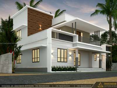 modern home design @kumarakom #KeralaStyleHouse #kottayam #InteriorDesigner
