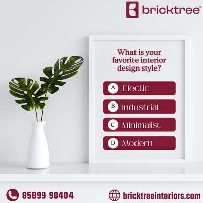 What is your favorite interior design style?

Bricktree Interiors
📱 85899 90404
🌐bricktreeinteriors.com

#bricktreeinteriors #interiordesign #homedecor #interiors #interiorinspiration #designinspiration #decorinspiration #homestyling #interiordecorating #homeinterior #interiorlovers #interior4all #interiorandhome #homestyle #interiordecor #interiorarchitecture #homeinspiration #dreamhome2023 #affordableinteriors #ConstructionLife #ConstructionIndustry #ConstructionCompany #BuildingConstruction #ConstructionTechnology #ConstructionWorkers #dreamhome2023 #affordableinteriors #interiordesign