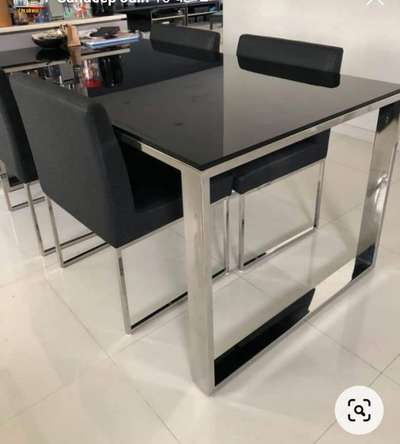steel table with granite table