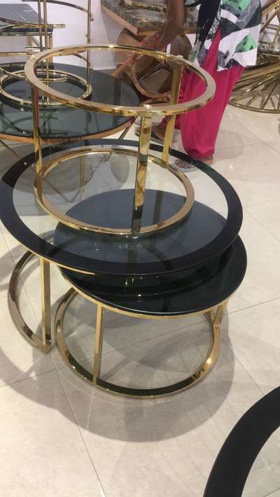 PVD coffee tables #high hand quality #with glass marble