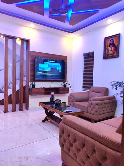 living room & partition wall # #tv unit #
