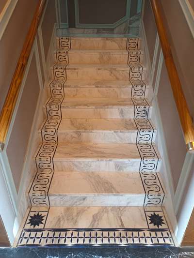 stair case with inlay designs