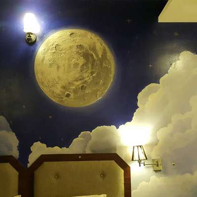 moon #interior moon#texture moon #resort room art #wall mural#enroutethekkady#