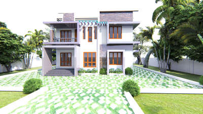 Exterior Modern Residential Building Near Thiruvalla #beautifulhomes #beautifulhouse #ContemporaryDesigns