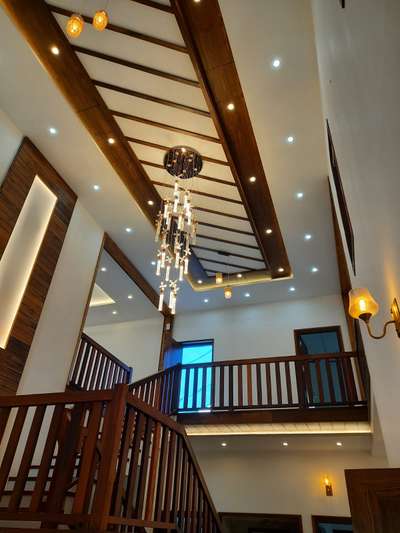 wooden mix on false ceiling