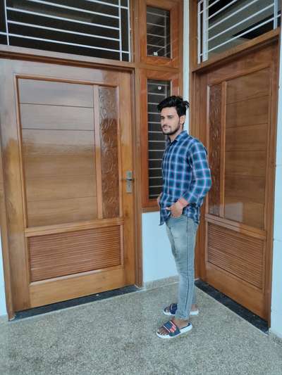 sagvan door done at shrimadhopur  #InteriorDesigner  #woodwnwork  #woodan  #DoorDesigns