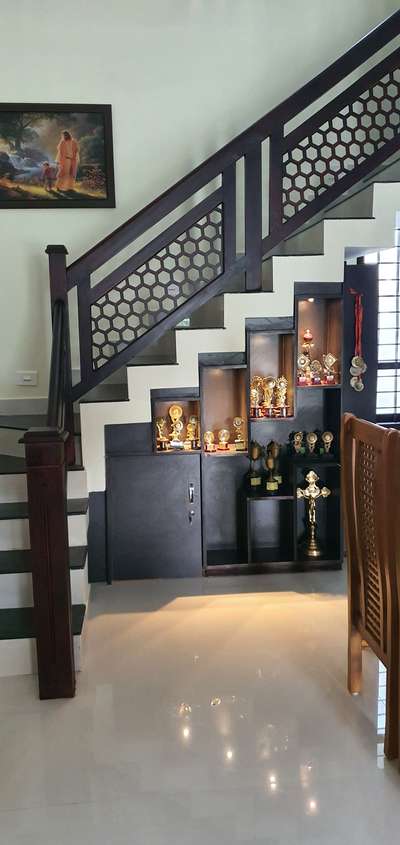 #stairs decor 
#stair storage
#stair trophy shelves