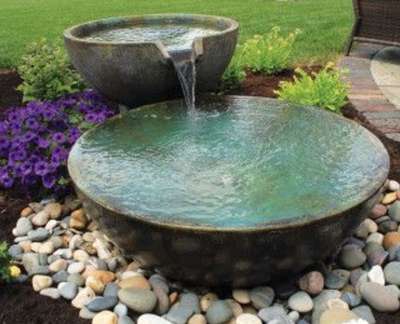 bowl garden pond cascade custom size price may vary with size and design #pond  #LandscapeGarden  #RooftopGarden  #gardendesign  #gardens  #LandscapeIdeas