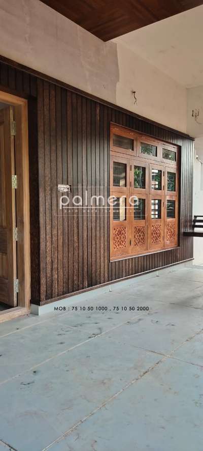 black palmwood wall paneling