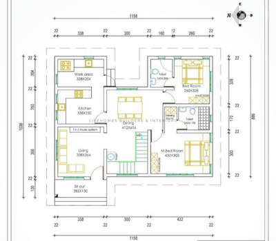 1093 sq floor plan