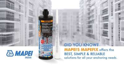 Mapefix VE SF is an adhesive for chemically anchoring metal bars in holes made in building materials. It is a two￾component, styrene-free product made from a mixture of synthetic resins. It is specifically formulated for anchoring zinc￾plated threaded and deformed steel bars which transmit structural loads in solid and perforated substrates such as non￾cracked concrete, lightweight concrete, stone, wood, bricks and mixed masonry


#mapei #constructionchemicals  #buildingsolutions  #homesolutions  #keralaarchitecture  #architecture  #anchor  #chemicalanchoring
#concrete  #construction  #rebaring-work  #chemical_industry  #Experts  #interiordesignkerala