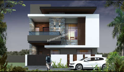 #elevation  #front  #modern  #150sq.yrds  #small  #ashiana creations  #for more updates please visit @ashianacreations.com