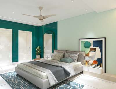 Bedroom design in contemporary style #BedroomDecor #LUXURY_BED #KingsizeBedroom #BedroomCeilingDesign #bedroominterio #lightingdesign