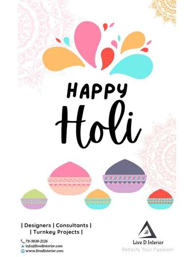 This Holi, don’t just spread colours. Spread positivity, freedom, hope and love ☮

#InteriorDesigner  #holifestivalofcolours  #holioffer  #Architectural&Interior