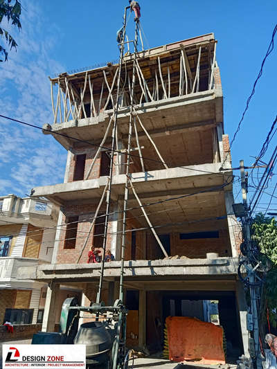 40'x75' house 🏡design WIP 
📍 Jaipur 🧭
#plan #sections #elevation #structure #design 
#facadedesign #stilt+4exteriordesign
