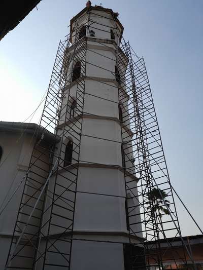 Our scaffolding for painting work at  St. Mary's Metropolitan Church, Changanachery, Kerala