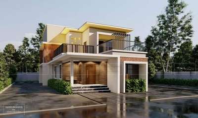 - Proposed Residence at Manjeri -
# Style : Contemporary #
Total Area : 2700 Sqft 
Ground Floor
- Sit out
- Guest living
- Family living
- Dining 
- Courtyard
- 2 Bed with attached toilet
- Kitchen
- Work area
- Store
- Bar counter
First Floor
- Upper living
- Single Bed with attached toilet
- 2 Balcony