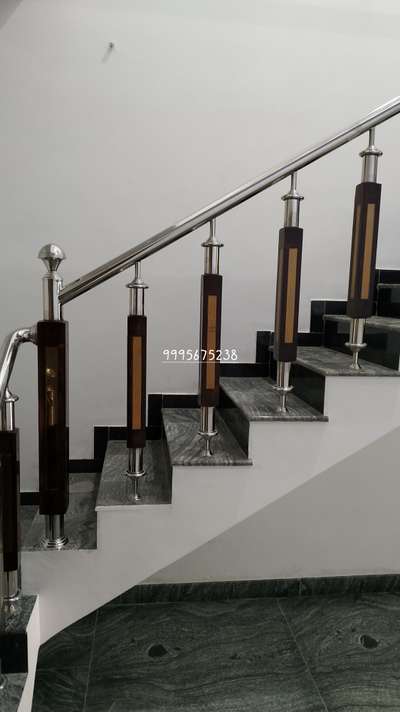 #wooden leg #stainless steel  #handrail