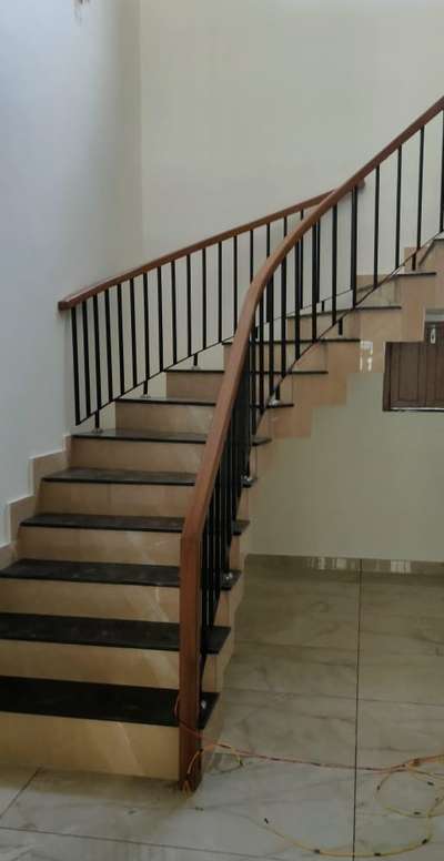 Staircase Handrails
GP square pipe and Wood  
 #StaircaseHandRail  #woodstair 
 #handrailwork #SteelStaircase