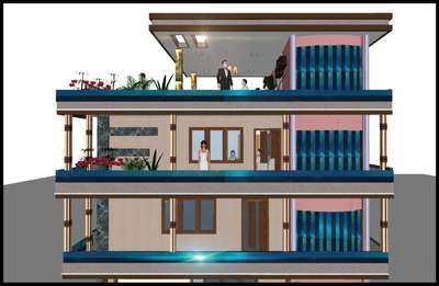 4BHK Home Front elevation