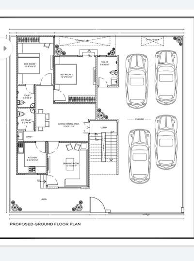 East Facing House Apartments
Ground floor First Floor and Second Floor Plan 
#houseplan #EastFacingPlan #House #apartments #threefloor #plan