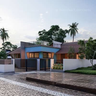 "ആകൃതി" - Proposed Residence for Mr. Renjith at Kazhakootam, Area : 1400 sqft. 
#residence #Architect #architecturedesigns #design #keralaarchitecture #woods #rawshackconcepts #3drenders