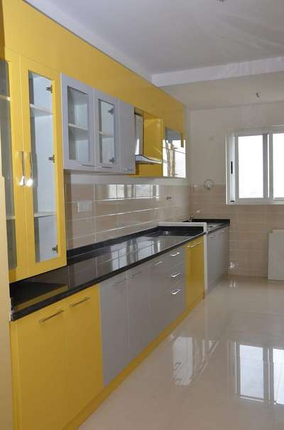 KITCHEN : Yellow and grey combination...