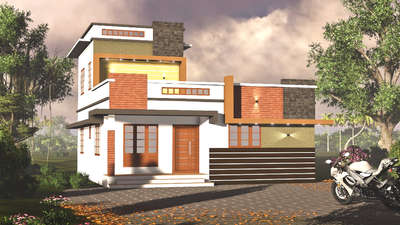 1600 sq. ft home design @ thrissur   #3dmodeling