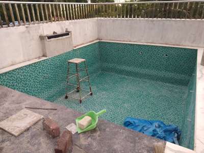 Our Tamilnadu branch. Focus Swimming Pool project at Sivakasi...Tiling work progressing
