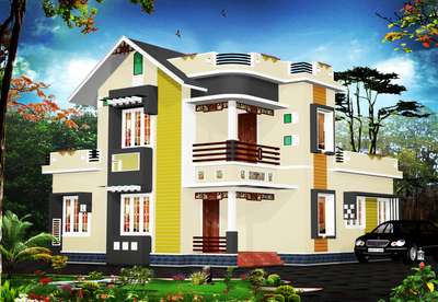 #HouseDesigns
#MyDesigns
 #SimpleDesigns

Style:- Colonial+Contemporary
Location:- Athani, Thrissur
Area :- 1278 Sqft + 736 Sqft

Ground Floor:- Sitout, Living, Dining, Family Living,2 Attached Bedrooms, Kitchen, Work Area, Common Toilet, Utility Area.

First Floor :- Balcony, Upper Living,2 Attached Bedrooms, Study Area With Library.