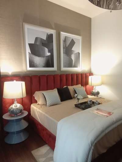 #Bedroom   Decor  #MasterBedroom  #Mordern  #painting  #designer side table # side lamp  #happy client