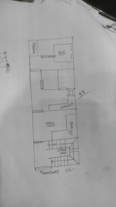 12*37 plan 
#bedroom
#kitchen
#bathroom
#hall