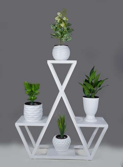 Requin Eftara-4  plant stant. white/black size 87×82×25 weight 13kg #plant    #pot_stand #flowerplants #metal #ironstand  #stand #indiandesigns